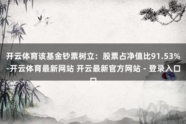 开云体育该基金钞票树立：股票占净值比91.53%-开云体育最新网站 开云最新官方网站 - 登录入口