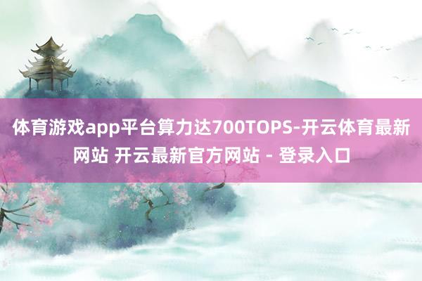 体育游戏app平台算力达700TOPS-开云体育最新网站 开云最新官方网站 - 登录入口