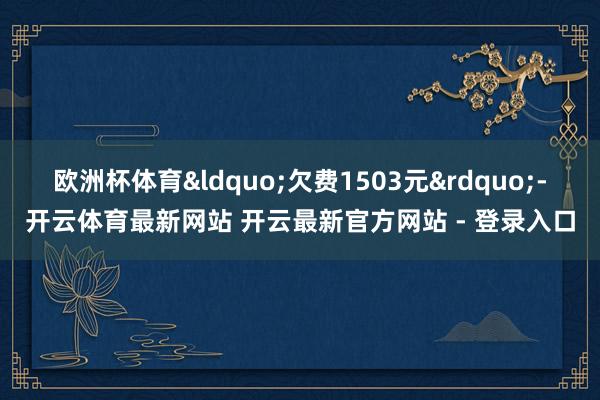 欧洲杯体育&ldquo;欠费1503元&rdquo;-开云体育最新网站 开云最新官方网站 - 登录入口